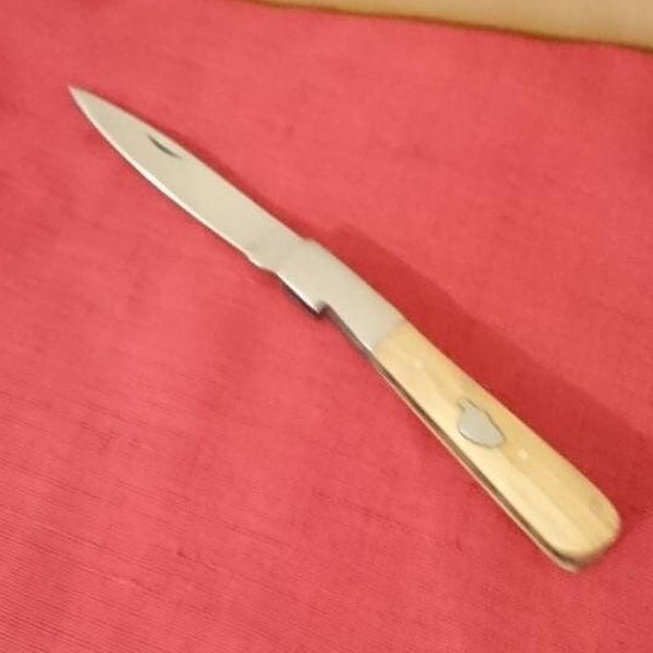 Corsican vendetta folding knife vintage steel artisanal olive wood collection hiking gift