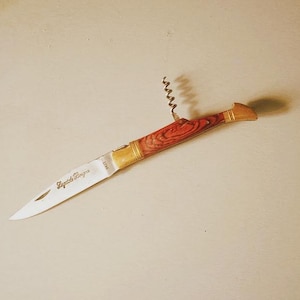 Klappmesser, LAGUIOLE "BOUGNA" FRANKREICH mit Korkenzieher, handgefertigt, Vintage 1980, 1421 Stahl, Sammlung, Geschenk, Wandern, Camping
