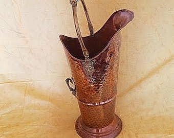 Seau à champagne, français vintage Cuivre sur laiton - France