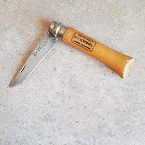Opinel France, No. 6 folding pocket knife, Virobloc safety, steel blade, beech wood, hiking, collection, gift, vintage 1970