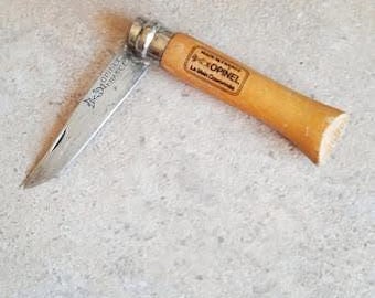 Opinel France, No. 6 folding pocket knife, Virobloc safety, steel blade, beech wood, hiking, collection, gift, vintage 1970