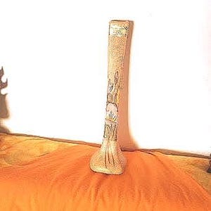 Unique pretty ceramic vase from VALLAURIS France, signed C. RISSO, handcrafted and hand decorated, gift decoration collection