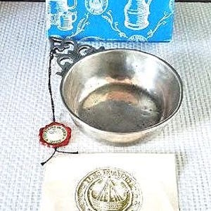 Very rare tin bowl 940, hallmarked Les Étains de Paris, vintage 1950s, France, collection, gift, decoration