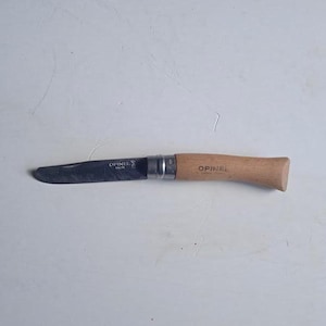 Opinel France Savoie, No. 7 folding pocket knife, rounded steel blade, beechwood handle, hiking, collection, gift, vintage 1970