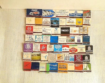 Very rare, unique collection of 50 matchbooks, world tour theme, good condition, vintage 1970/1998, philumenia