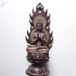 Rare, Zen, beautiful goddess Nang Kwak statuette, Buddhism Thailand, polished stone, handmade, collection, decoration, gift, craft