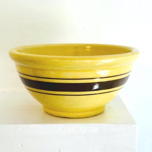 Vintage Weller Mixing Bowl: Brown Striped Yellow Ware, Country Farmhouse