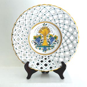 Vintage Modra Decorative Plate Wheat Autumn Fall Cottagecore Country Farmhouse Slovakia