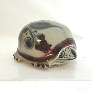 Vintage Tonala Pottery Turtle: Signed Mexican Folk Art Decor