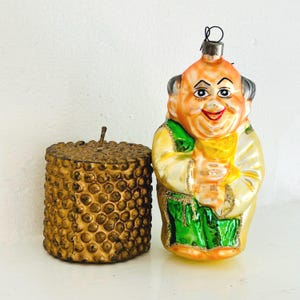 Vintage Blown Glass Monk Ornament by Calik&#39;s Artistry Poland Christmas Tree Holiday