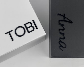 Premium Geschenkbox personalisiert - Luxus Geschenkverpackung - Box - 3D Schriftzug - Edel - Hochzeitsgeschenk - magnetisch - 23x17x10cm