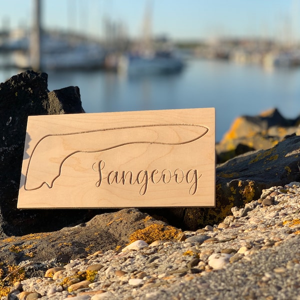 Langeoog - Ostfriesische Insel - Insel Silhouette - Schild