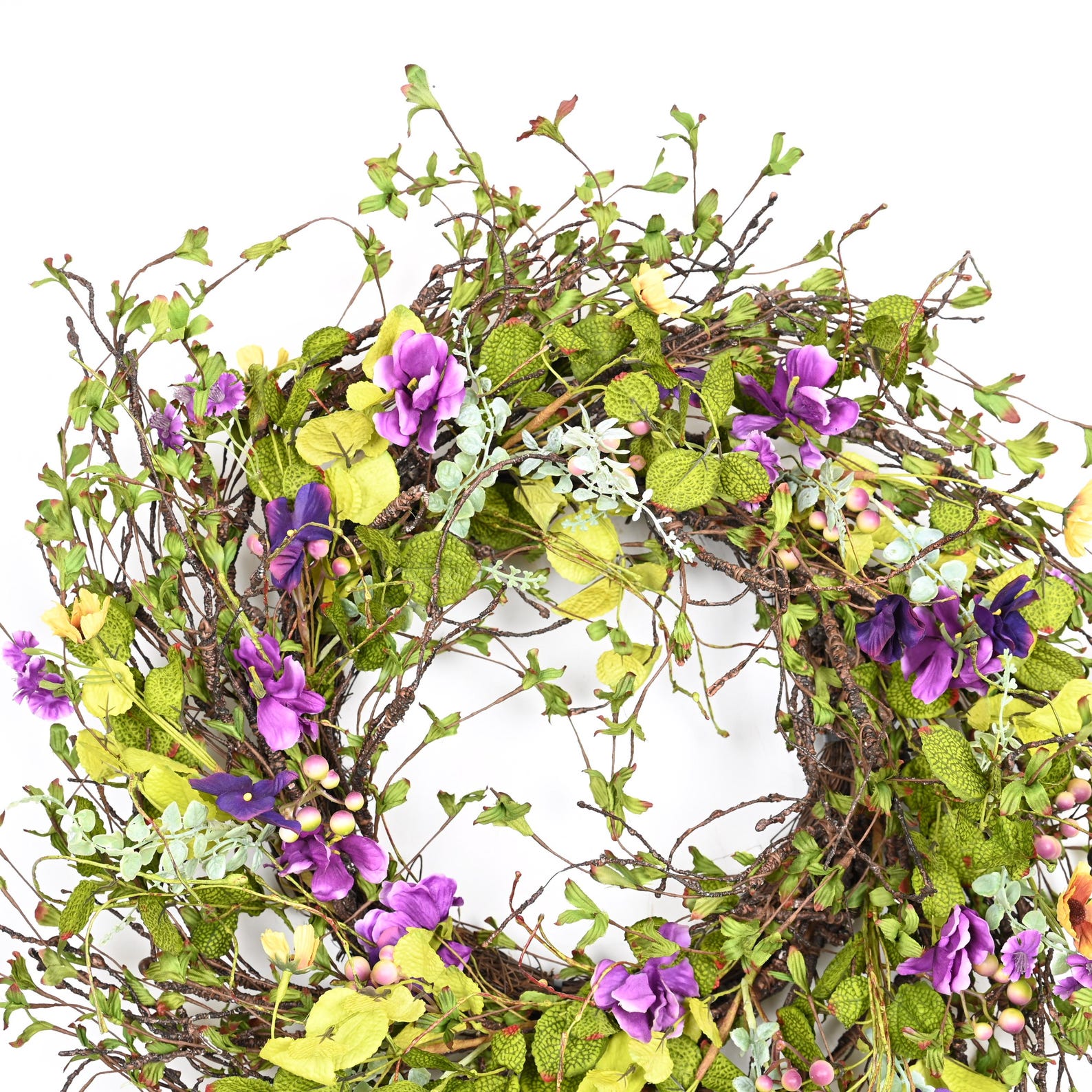 26 Inch Spring Every Day Front Door Hydrangea Lavender Grape Vine ...