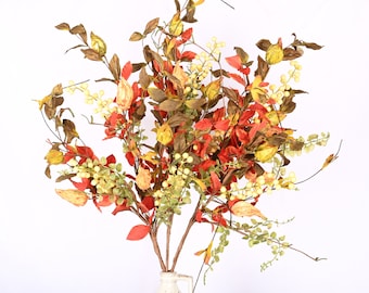 24&quot; fall berry eucalyptus dried flowers branch wedding（3pcs）
