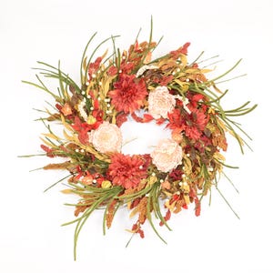 Couronne d'automne, citrouille, porte d'entrée, couronne de 26 po. Couronne de porte, tous les jours de printemps, blanc, couronne de tournesol, mariage, pendaison de crémaillère, cadeau, idées cadeaux