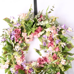 26 Inch Spring Every Day Front Door Hydrangea Lavender Grape Vine ...