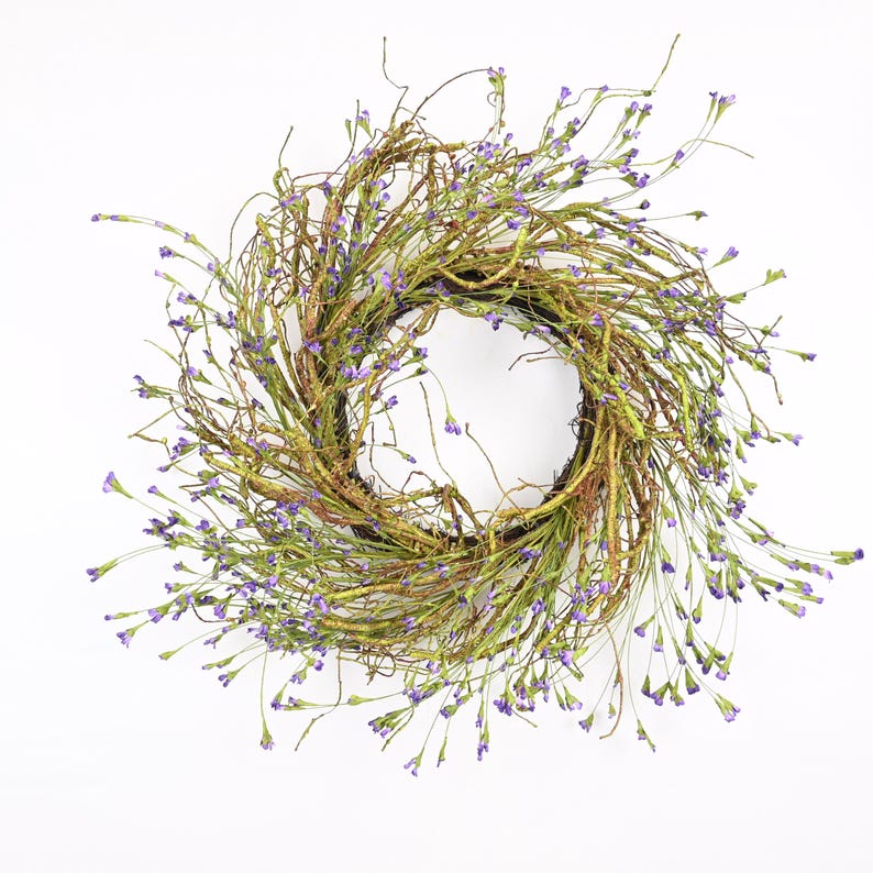 26 Inch Spring Every Day Front Door Lavender Grape Vine Welcome Wreath ...