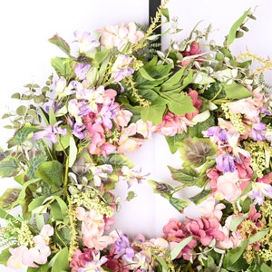 26 Inch Spring Every Day Front Door Hydrangea Lavender Grape Vine ...