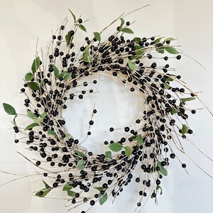 front door wreath Farmhouse Spring Red Berry Wreath Winter Berry Wreath  Artificial birch branches Wreath Eucalyptus Wreath Gift 18" Wreath