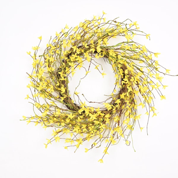 24" spring forsythia wedding front door living room welcome wreath