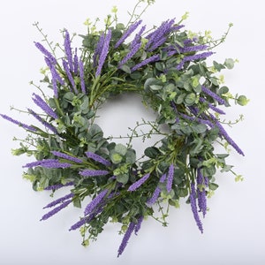 18"  front door wreath  Everyday spring Lavender Eucalyptus  Wreath Housewarming Gift -Gift Ideas