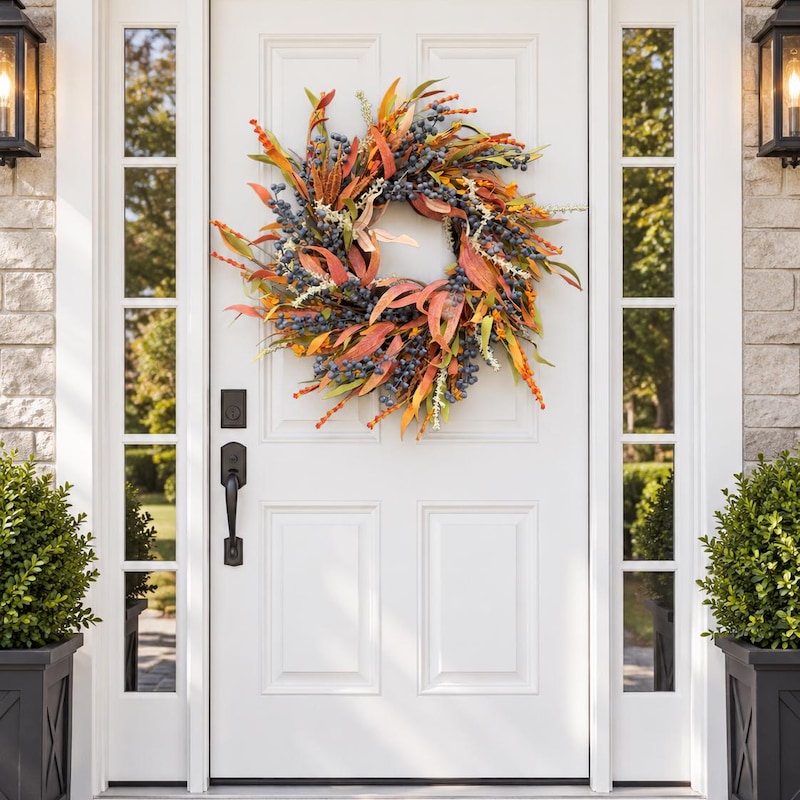Fall Wreath Turquoise - Etsy UK