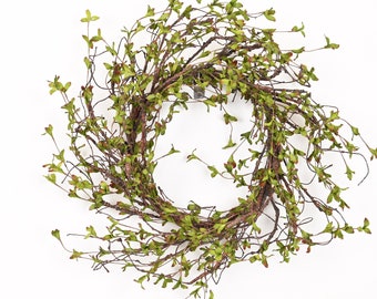 Corona de ramitas artificiales: guirnalda de vegetación primaveral, decoración del hogar (corona de 30,5 cm, 50,8 cm, guirnalda de 1,8 m, tallo de 81,2 cm)