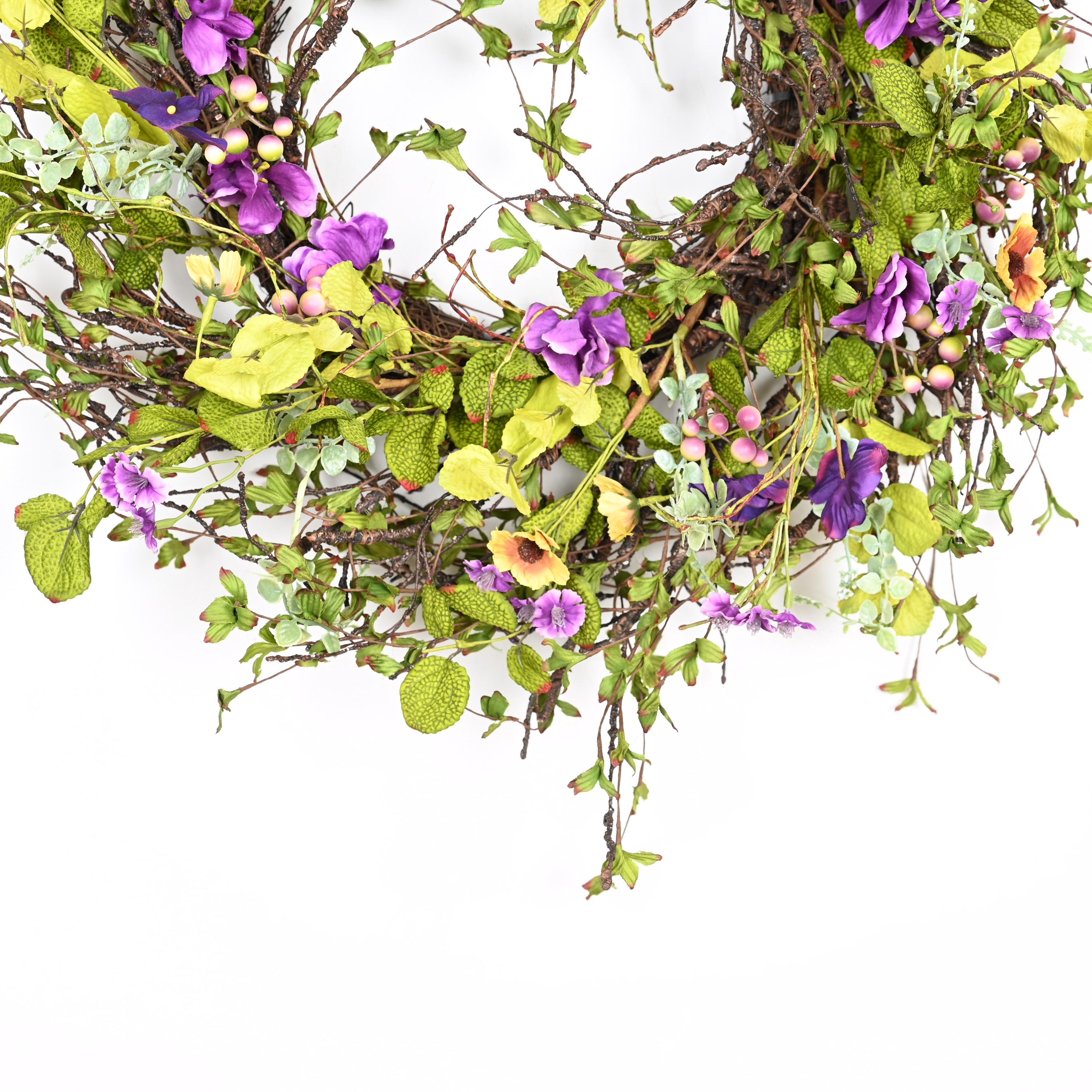 26 Inch Spring Every Day Front Door Hydrangea Lavender Grape Vine ...