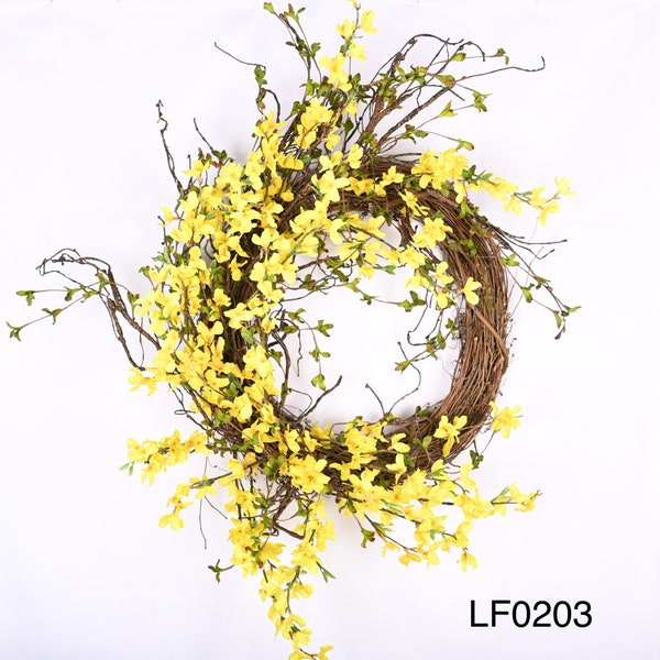 26" spring forsythia wedding front door living room All Season Wreath, Housewarming Gift Mother's Day Gift wreath