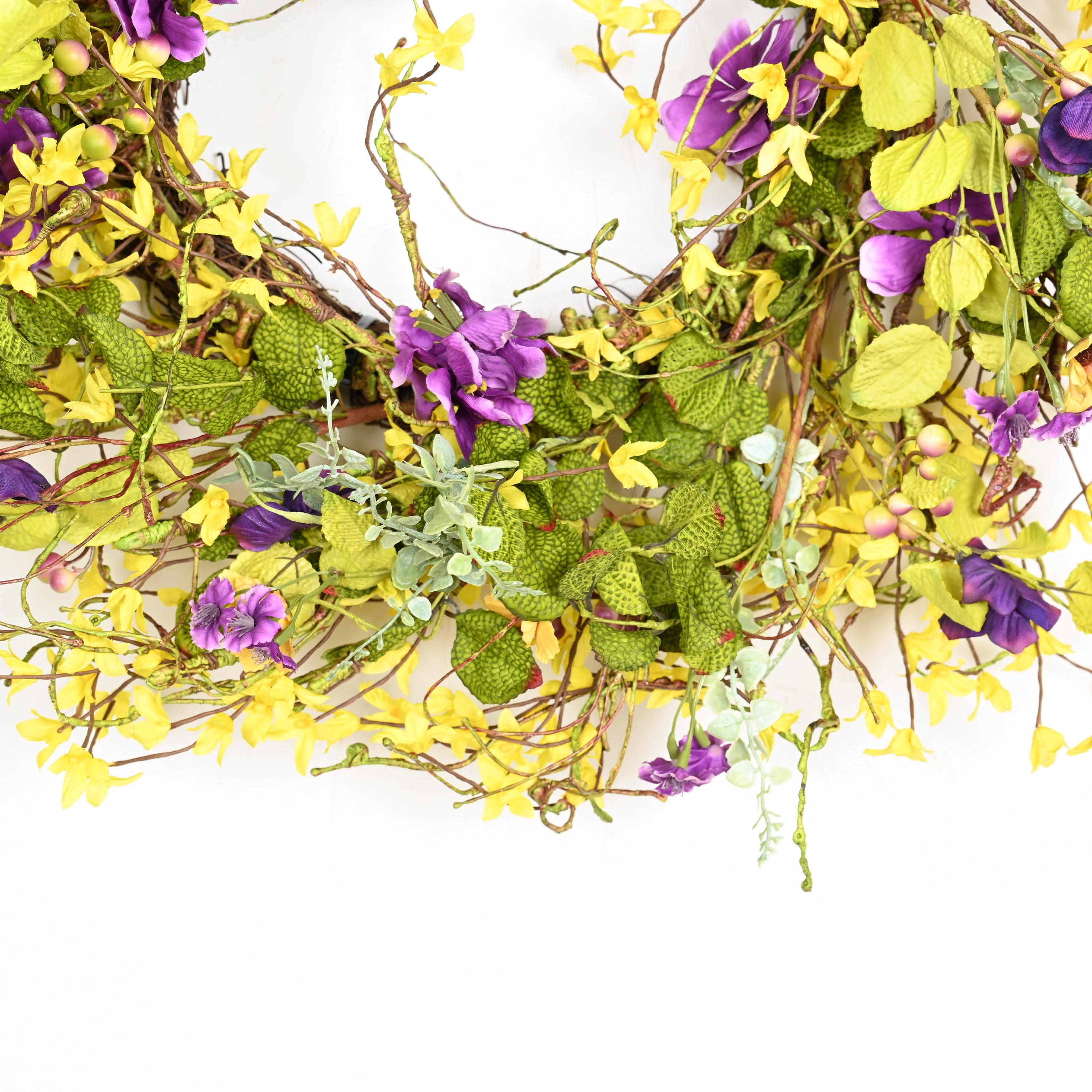 26 Inch Spring Every Day Front Door Hydrangea Lavender Grape Vine ...