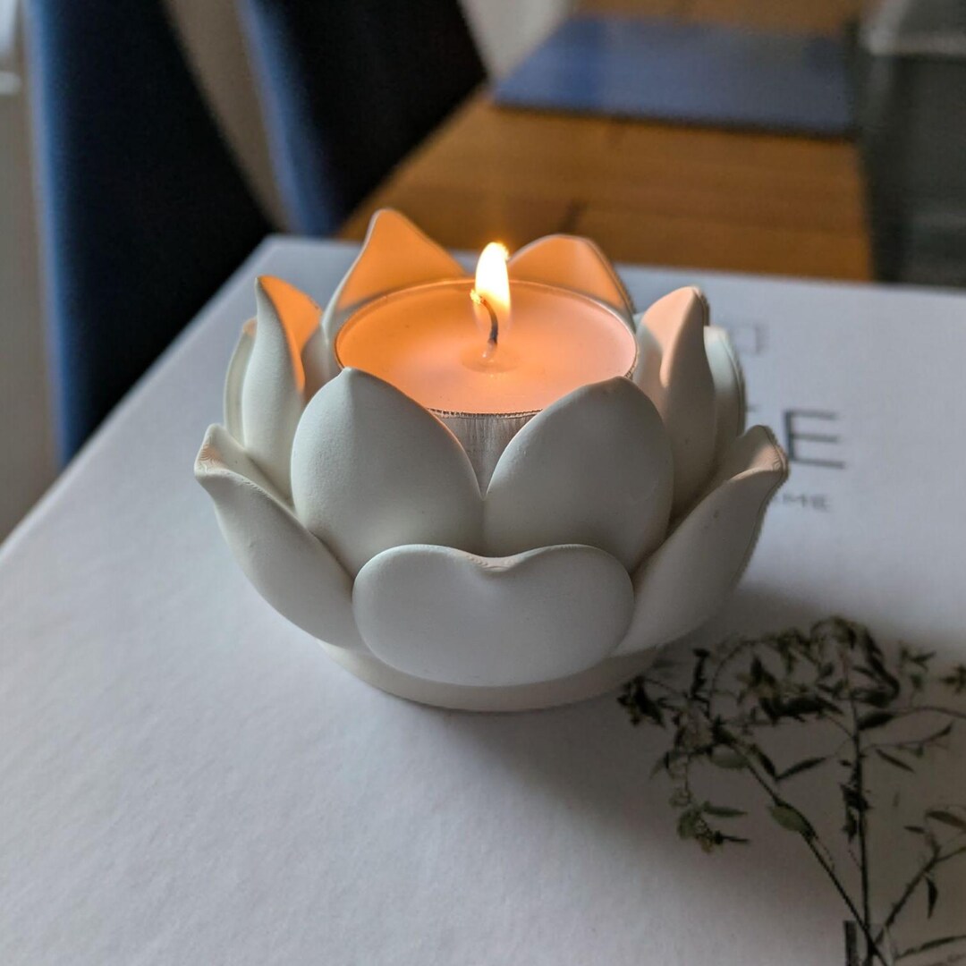 Handmade Lotus Flower Tea Light Holder: Floral Candle Dish - Etsy