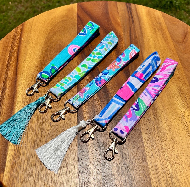 Preppy Keychain, Lobster Claw Clip, Palm Beach Prints - Etsy
