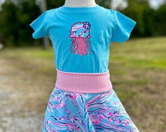 Cache-couche avec jupe méduse pour tout-petit, tenue pour fille de Palm Beach Beach
