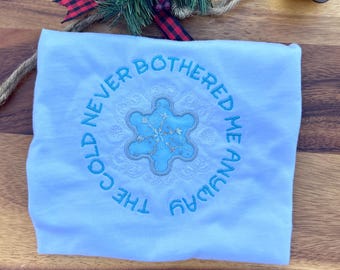 Enchanting Embroidered Snowflake Shirt for Girls | Elsa-Inspired Frozen Top | Princess Themed Outfit