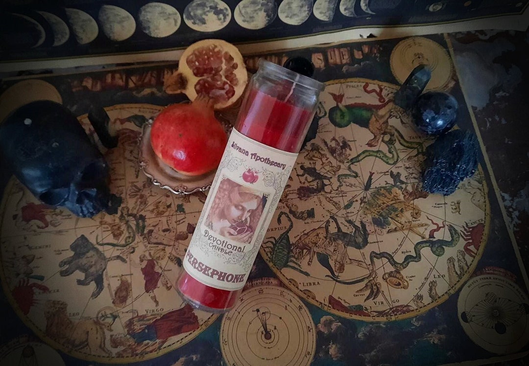 Persephone Offering Ritual Candle Queen of Underworld Altar Spell Magic