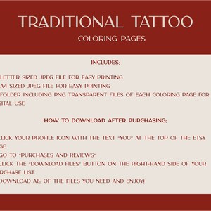 21 Printable Coloring Pages Traditional Tattoo Coloring - Etsy