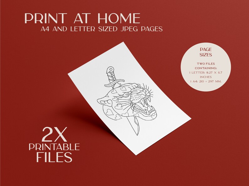 21 Printable Coloring Pages Traditional Tattoo Coloring - Etsy