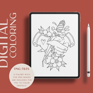 21 Printable Coloring Pages Traditional Tattoo Coloring - Etsy