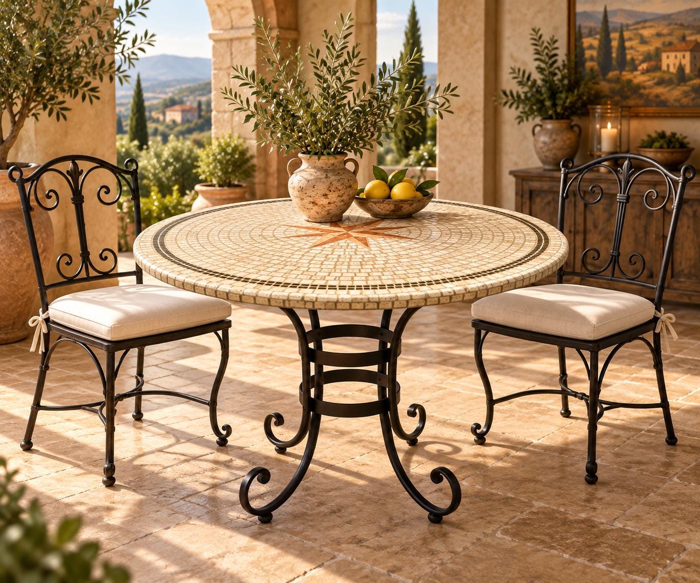 Wrought Iron Round Patio Table - Etsy