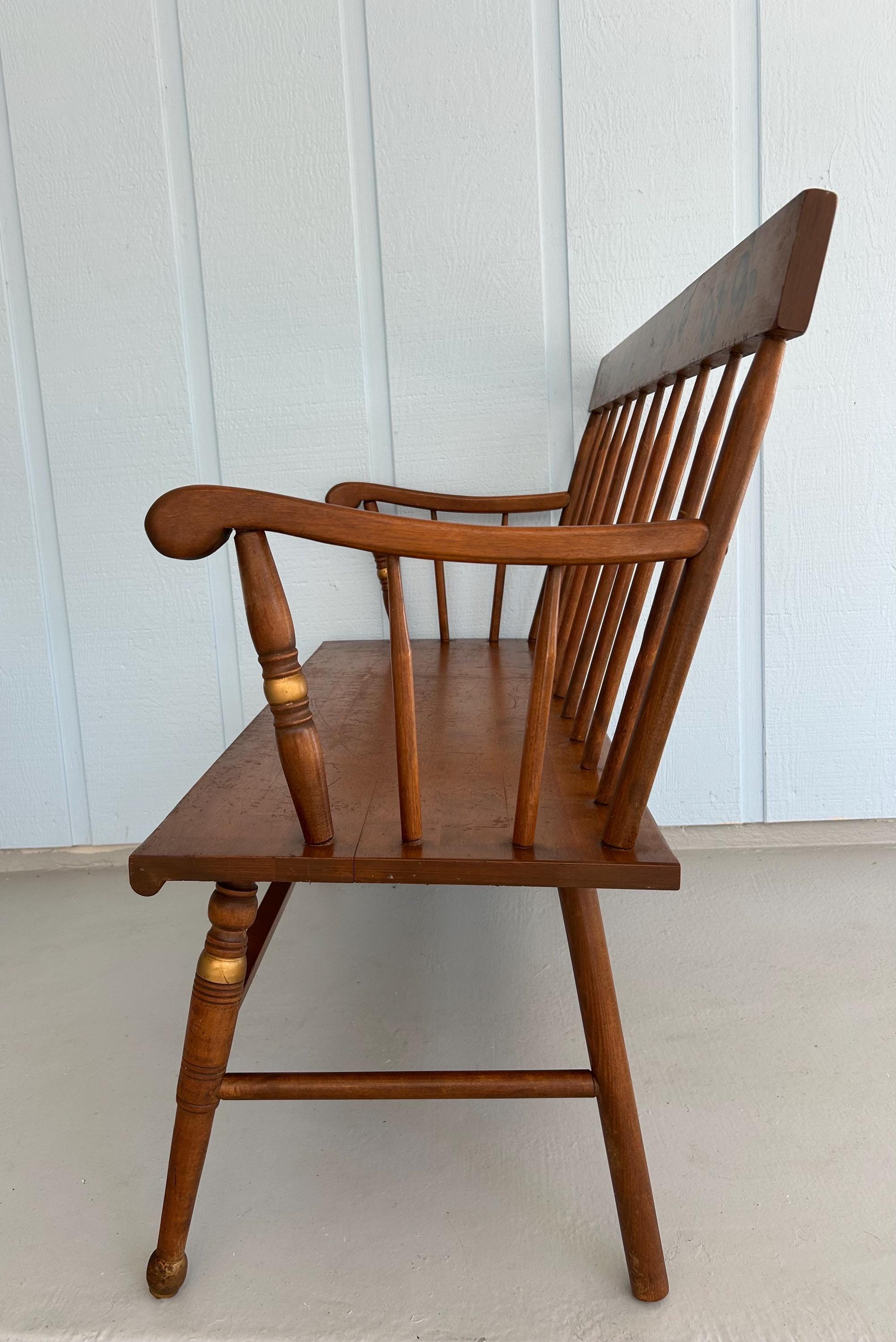 Hitchcock Maple Bench-gold Stencil Fruits Settee-vintage Windsor