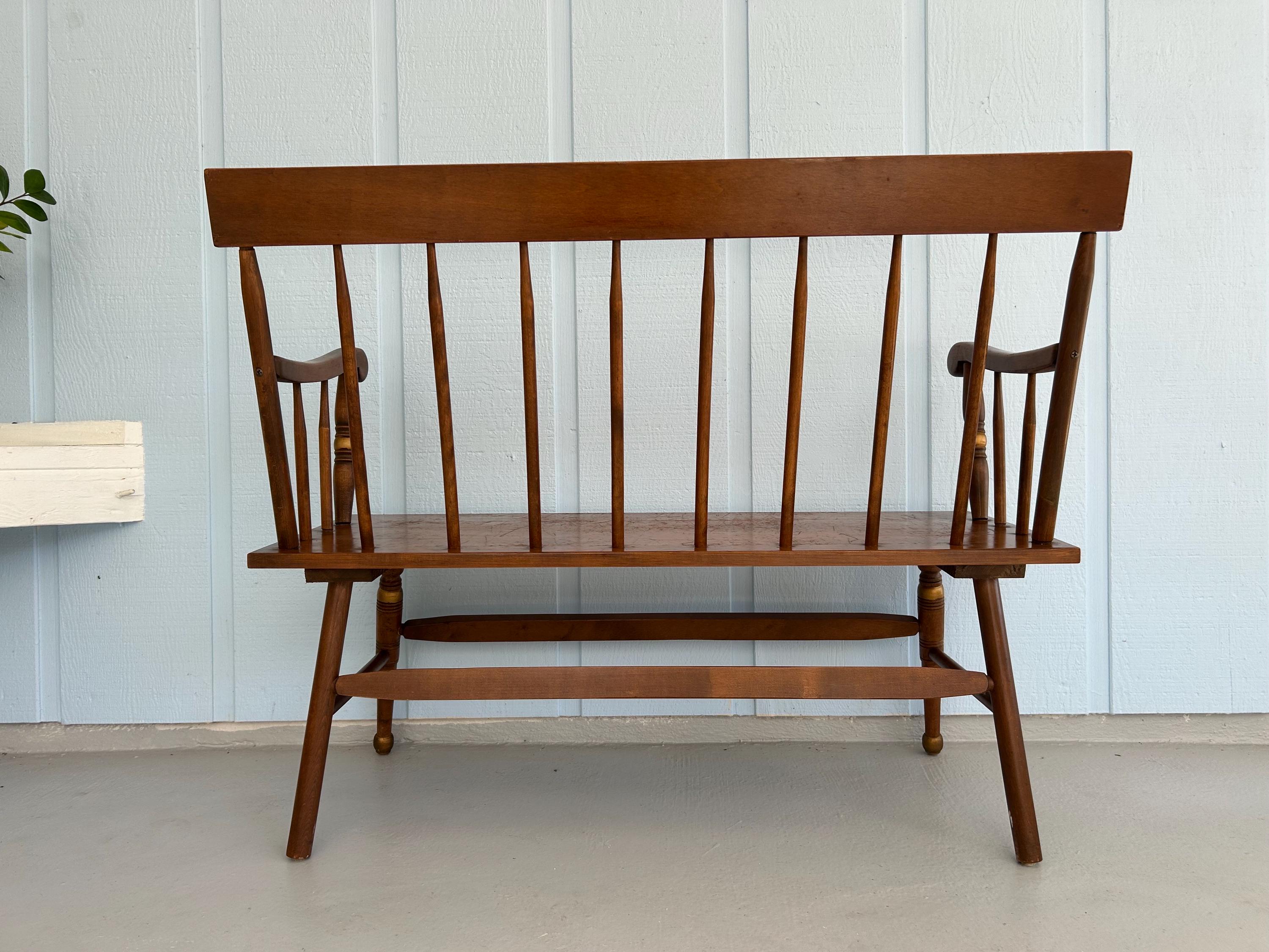 Hitchcock Maple Bench-gold Stencil Fruits Settee-vintage Windsor