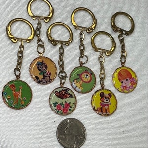 Vintage Miniature Keychain, Animal Keychain, Keychain Gift,  Stocking Stuffers, Cute Keychain, Nostalgic Keychain, Keyring, Old Keychains