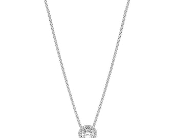 PANDORA Round Sparkle Halo Necklace  Elegant and Adorable: Timeless Collection Selenite Zirconia Jewelry – A Must-Have Gift