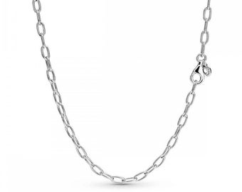 PANDORA Link Silver Chain Necklace Upgrade Your Collection with Modern Charm Necklace A Popular Multilayered Classic in Women's Jewelry 50cm