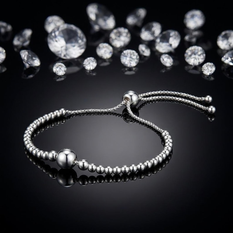 Bracelet String of Beads Slider Fitted Just for Her, Unique, Elegant, and Crafted for Lasting Impressions Adjustable Bracelet image 2