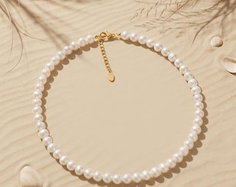 Real Pearl Necklace, 7mm Classic Strand, Wedding Gift