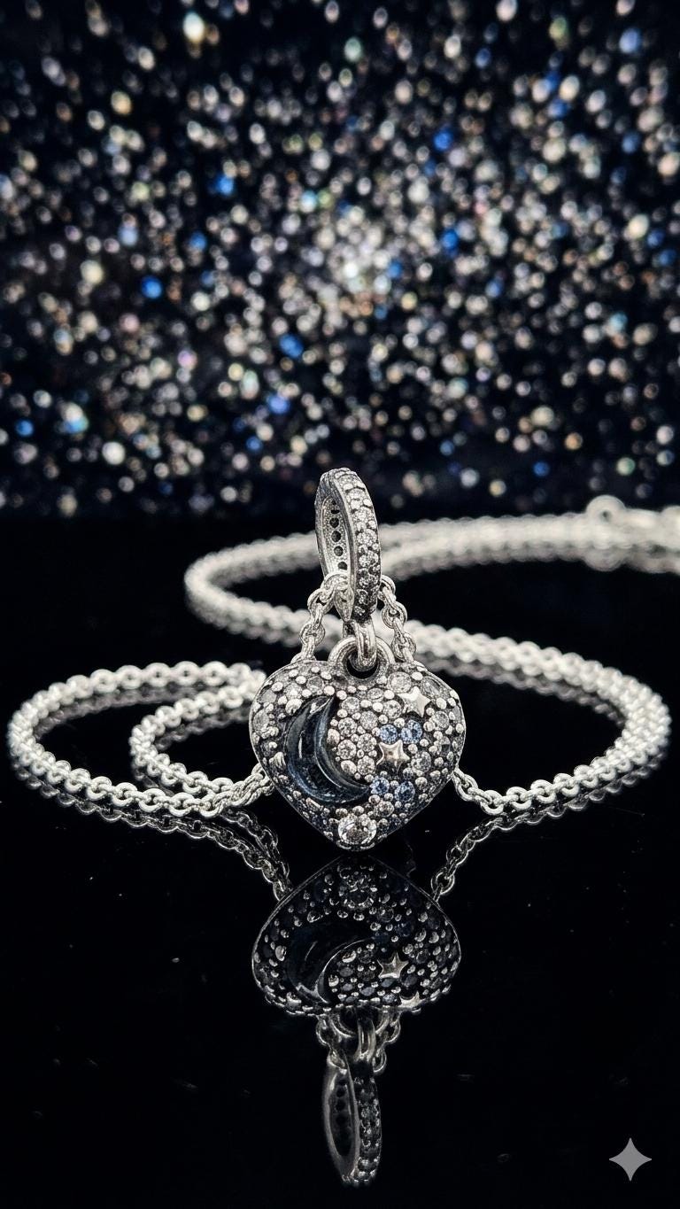 STAR JEWELRY ネックレス HEART MOON SV925/K10