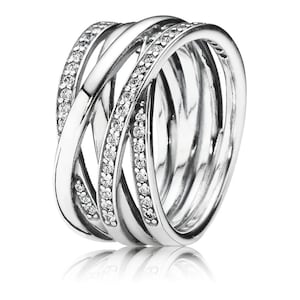 Pandora Jewellery Polished Lines Sterling Silver Trending Ring Style That Uniquely Entwines Rows, Perfect Gifting Brand New Addorable Ring image 3