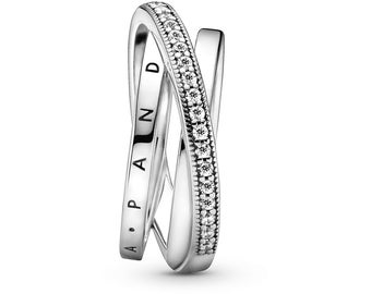 Pandora Crossover Pave Triple Band Ring Experience the Mystical Spiral of the Solar System with Three Interlocking Bands A Perfect Gift