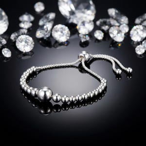 Bracelet String of Beads Slider Fitted Just for Her, Unique, Elegant, and Crafted for Lasting Impressions Adjustable Bracelet image 1